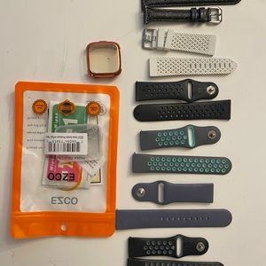 Six Fitbit Versa Bands, Screen Protector and Face cover